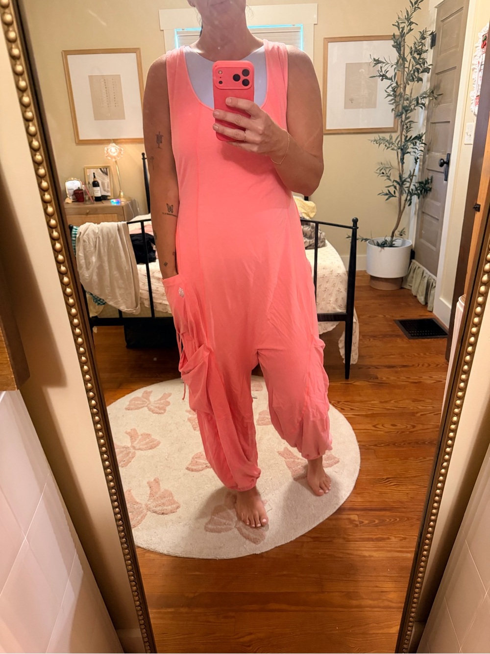 FP movement jumpsuit, washed coral